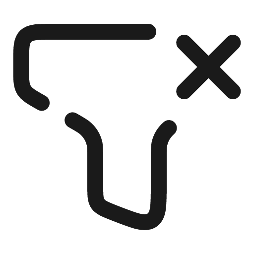 Filter close broken icon, line style, from Solar