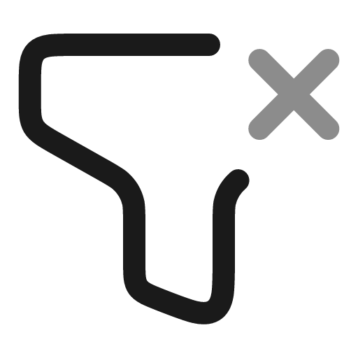 Filter close line duotone icon, two-tone style, from Solar
