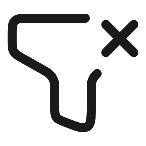 Filter close linear icon, line style, from Solar