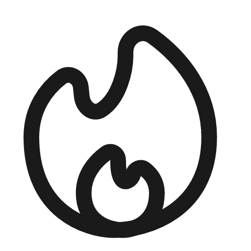 Fire linear icon, line style, from Solar