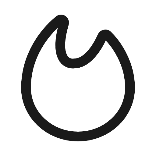 Fire minimalistic linear icon, line style, from Solar