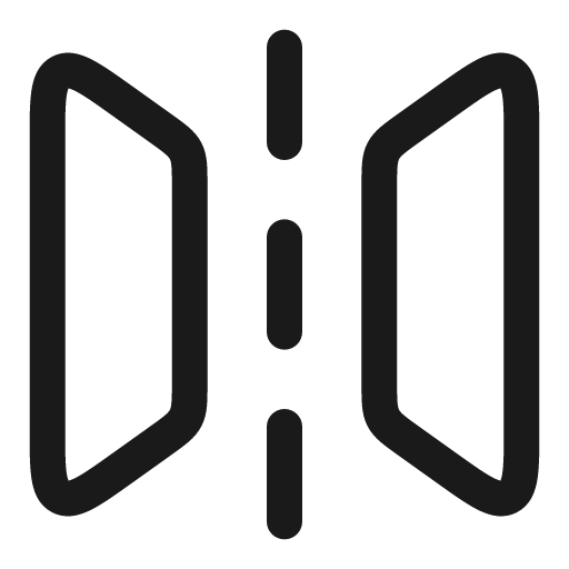 Flip horizontal outline icon, outline style, from Solar