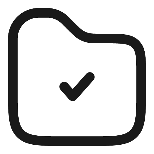 Folder check outline icon, outline style, from Solar