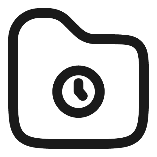 Folder clock outline icon, outline style, from Solar