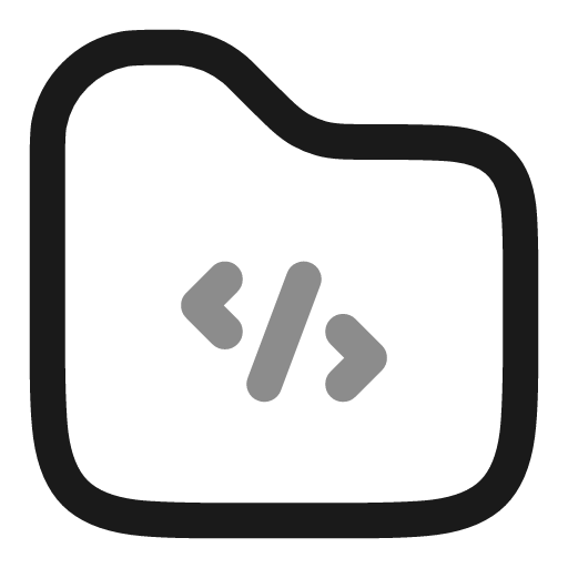 Folder code line duotone icon, two-tone style, from Solar