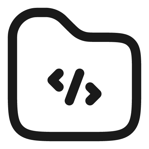 Folder code outline icon, outline style, from Solar