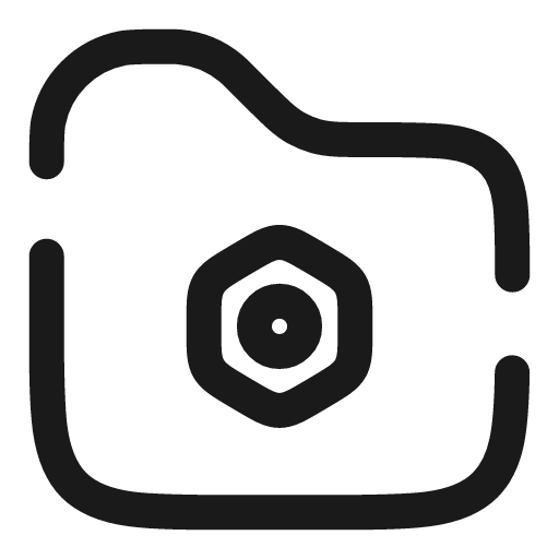 Folder cog broken icon, line style, from Solar
