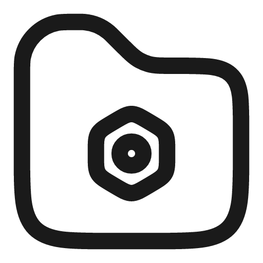 Folder cog linear icon, line style, from Solar