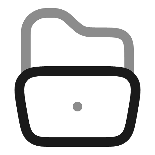 Folder dot open line duotone icon, two-tone style, from Solar