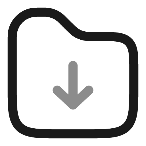 Folder down line duotone icon, two-tone style, from Solar