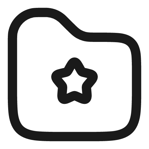 Folder favorite star linear icon, line style, from Solar