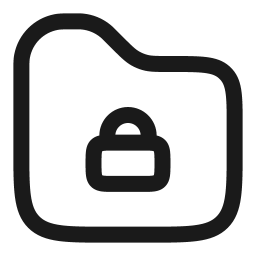 Folder lock outline icon, outline style, from Solar