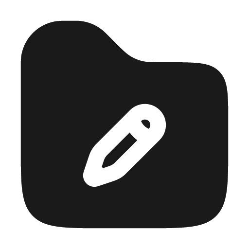 Folder pen bold icon, bold style, from Solar