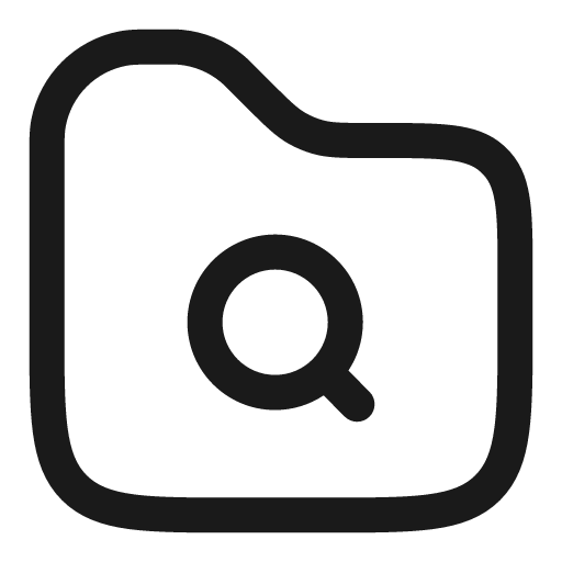 Folder search outline icon, outline style, from Solar