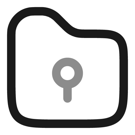 Folder security line duotone icon, two-tone style, from Solar