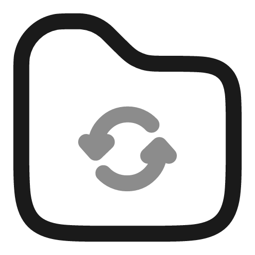 Folder sync line duotone icon, two-tone style, from Solar
