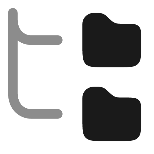 Folder tree bold duotone icon, two-tone style, from Solar