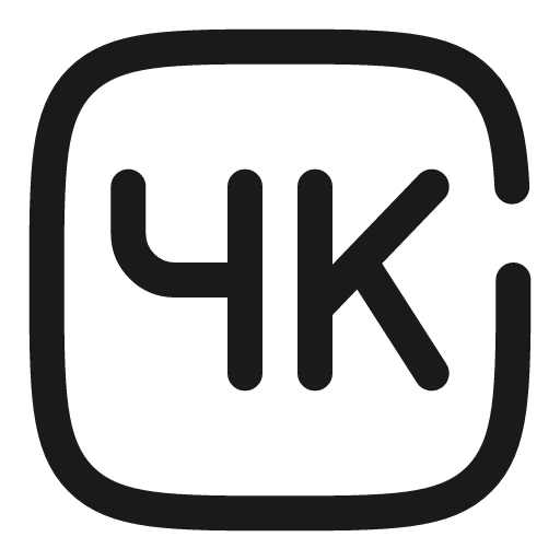 Four k broken icon, line style, from Solar
