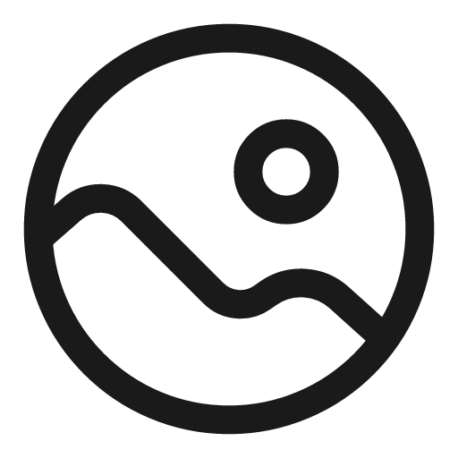 Gallery circle linear icon, line style, from Solar