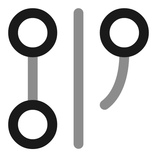 Git graph line duotone icon, two-tone style, from Solar