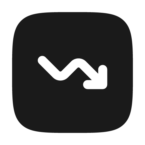 Graph down bold icon, bold style, from Solar