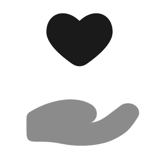 Hand heart bold duotone icon, two-tone style, from Solar