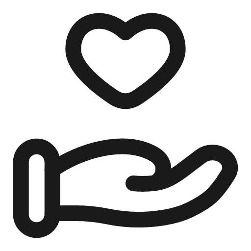 Hand heart linear icon, line style, from Solar