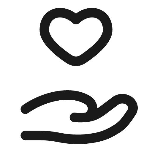 Hand heart outline icon, outline style, from Solar