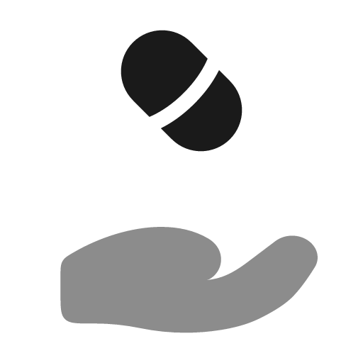 Hand pills bold duotone icon, two-tone style, from Solar