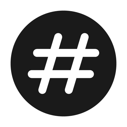 Hashtag circle bold icon, bold style, from Solar
