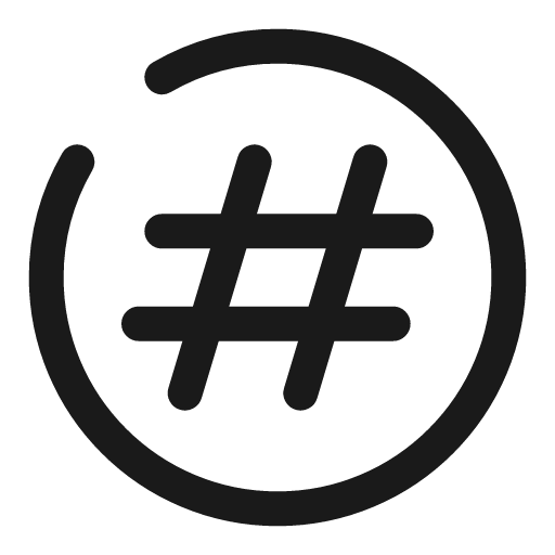 Hashtag circle broken icon, line style, from Solar