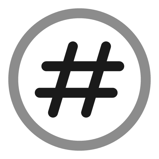 Hashtag circle line duotone icon, two-tone style, from Solar
