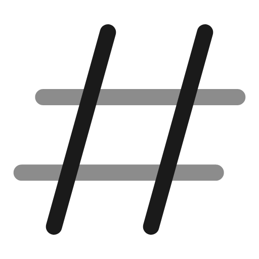 Hashtag line duotone icon, two-tone style, from Solar