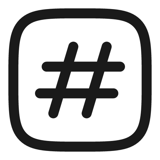 Hashtag square linear icon, line style, from Solar