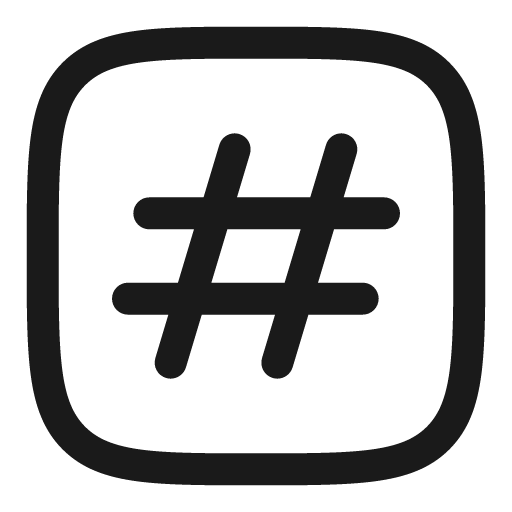 Hashtag square outline icon, outline style, from Solar