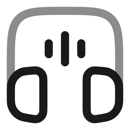 Headphones square sound line duotone icon, two-tone style, from Solar