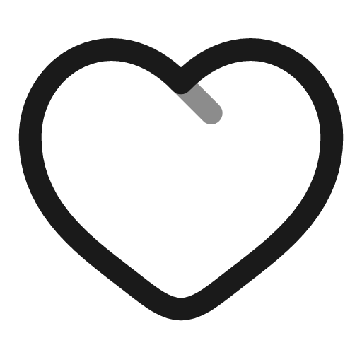 Heart angle line duotone icon, two-tone style, from Solar