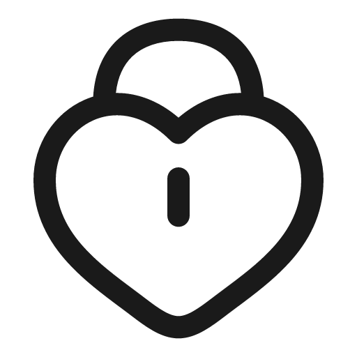 Heart lock outline icon, outline style, from Solar