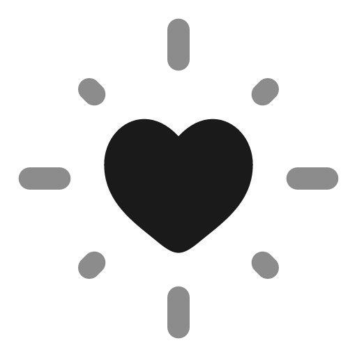 Heart shine bold duotone icon, two-tone style, from Solar