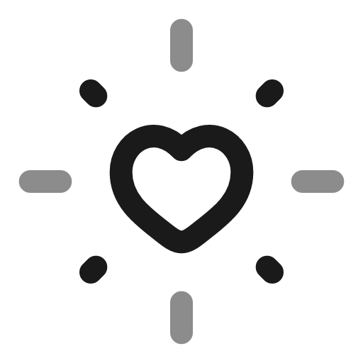 Heart shine line duotone icon, two-tone style, from Solar