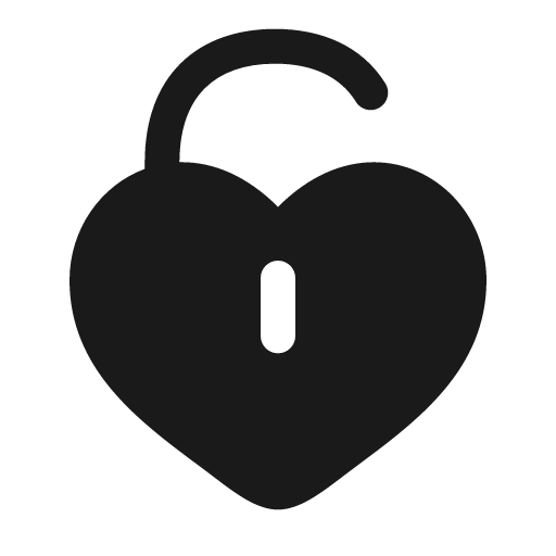 Heart unlock bold icon, bold style, from Solar