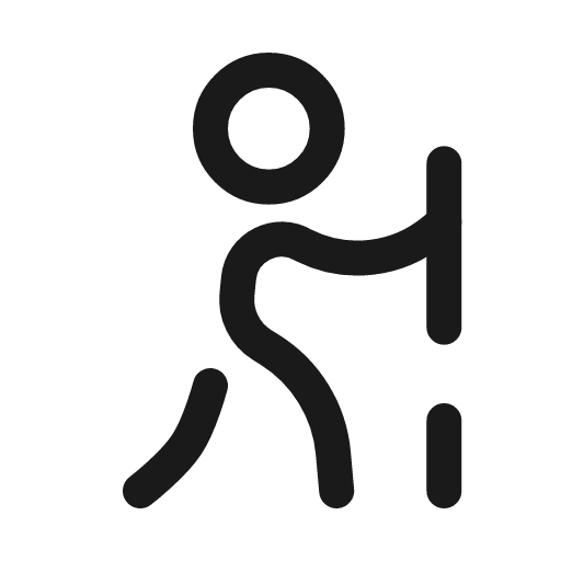 Hiking minimalistic broken icon, line style, from Solar
