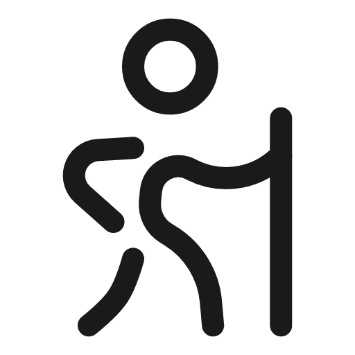 Hiking round linear icon, line style, from Solar