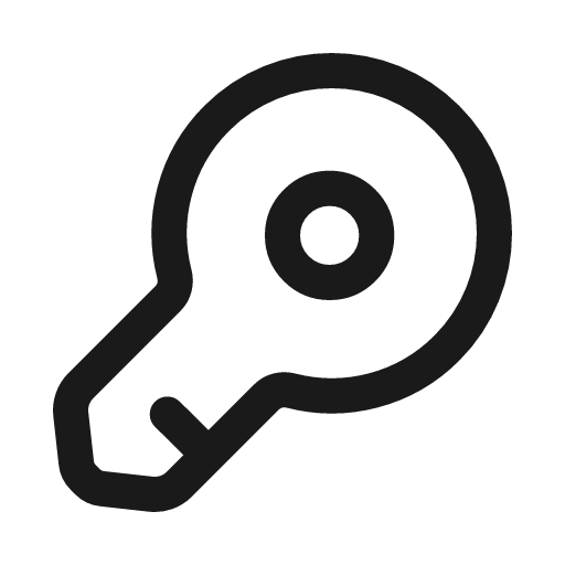 Key minimalistic linear icon, line style, from Solar