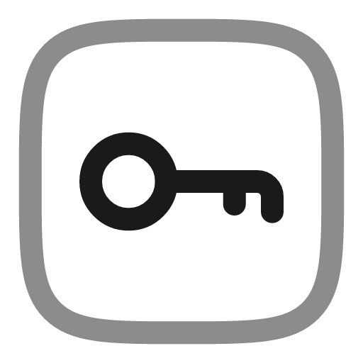 Key minimalistic square 3 line duotone icon, two-tone style, from Solar