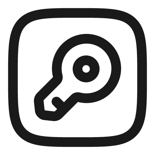 Key minimalistic square outline icon, outline style, from Solar