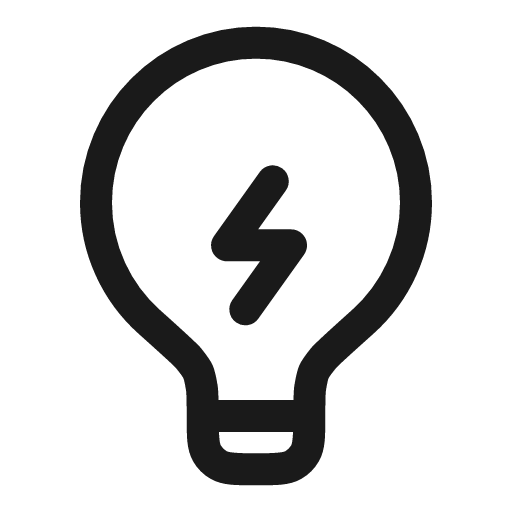 Lightbulb bolt linear icon, line style, from Solar