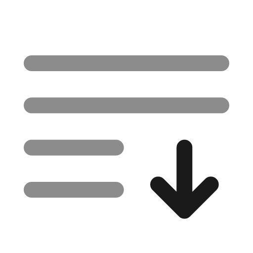 List arrow down line duotone icon, two-tone style, from Solar