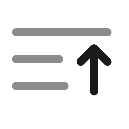 List arrow up minimalistic bold duotone icon, two-tone style, from Solar
