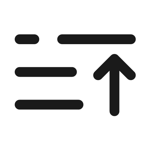 List arrow up minimalistic broken icon, line style, from Solar